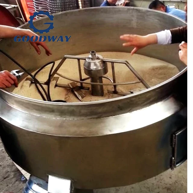 Firewood / Gas / Electric Cassava Flake Garri Fryer Cassava Gari Roasting Frying Machine