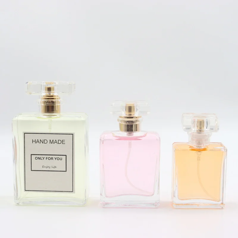 Custom 30ml 50ml квадратный флакон для духов с распылителем и футляром многоразового использования