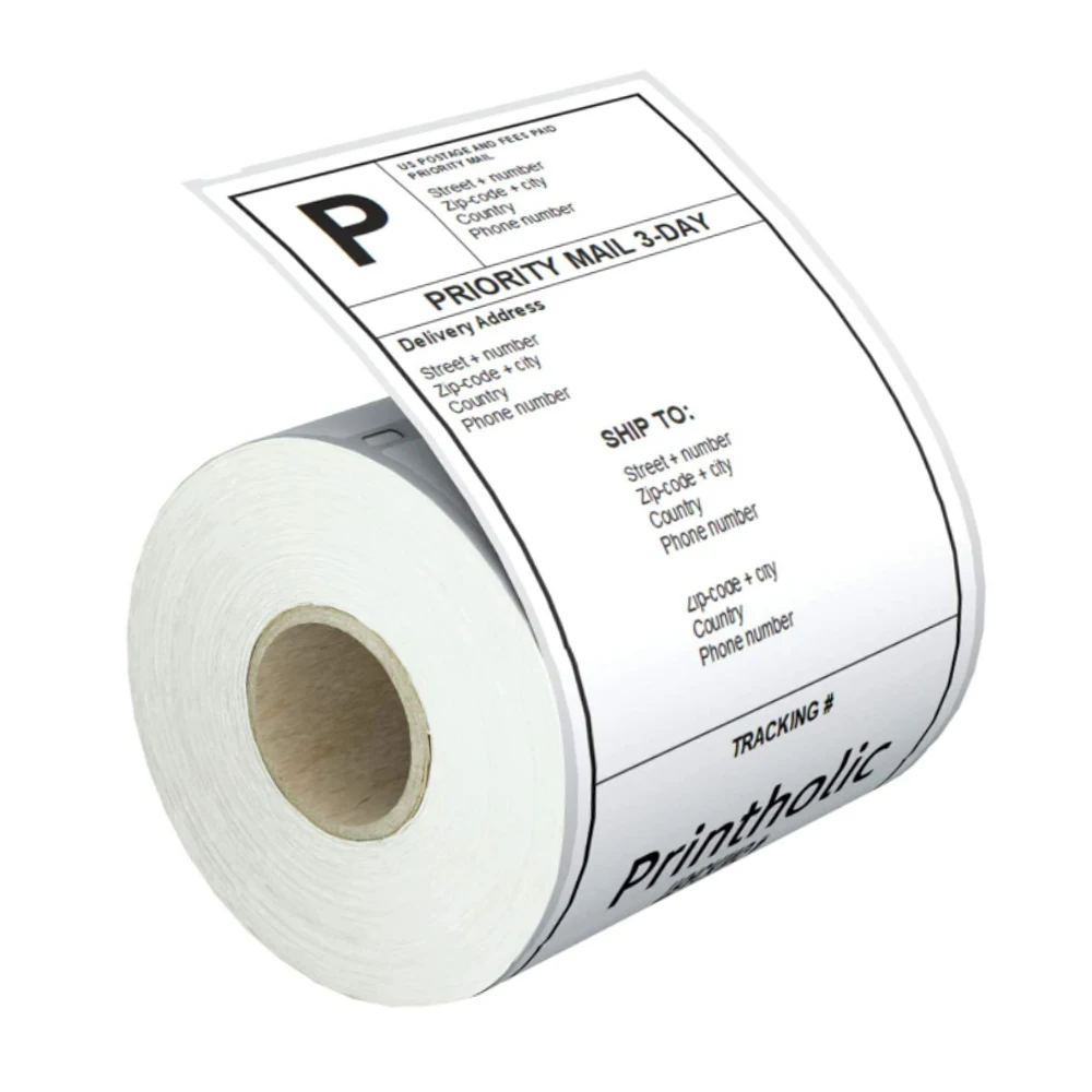 Direct Thermal Labels Self-Adhesive Address Shipping Barcode Thermal Stickers Compatible with Printer