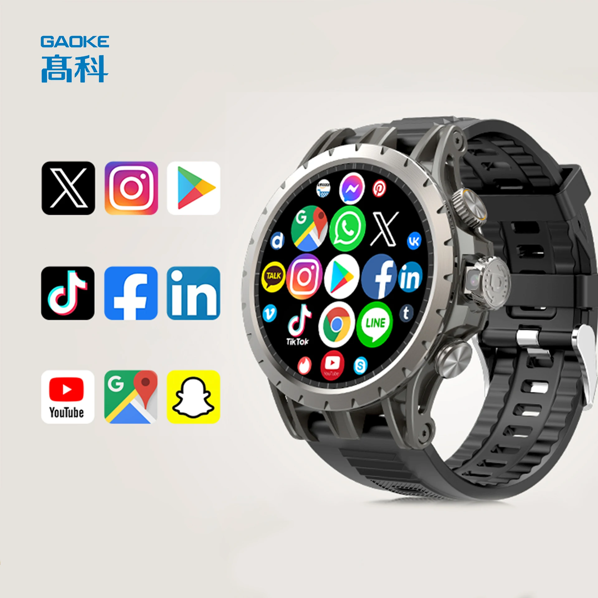 Fitness Sports Round Featuring Camera Waterproof Design Big Screen 4g Connectivity Sim Card Support Smart Watch
