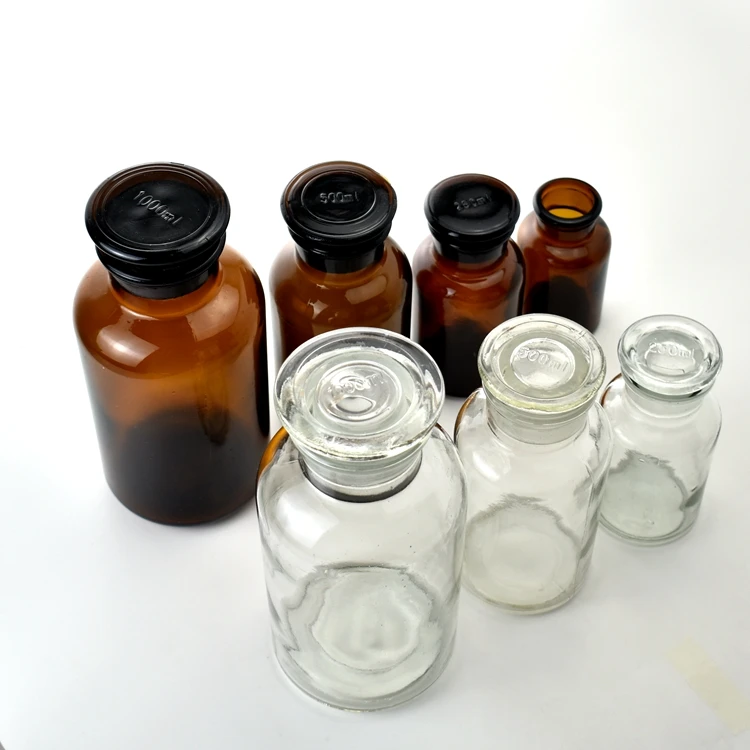 Хорошее качество 50cl 100cl Янтарные широкополые химические лабораторные стеклянные банки для медицинских реагентов бутылки с герметичной крышкой