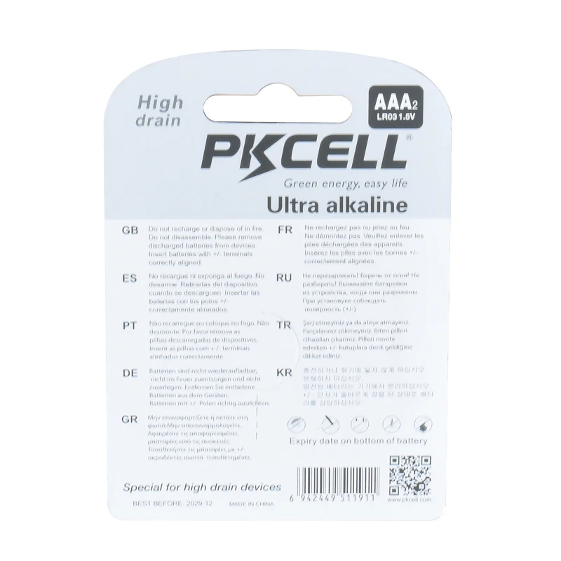 Щелочные сухие батареи PKCELL am4 1 5 В lr03 aaa для калькулятора электрического фонарика