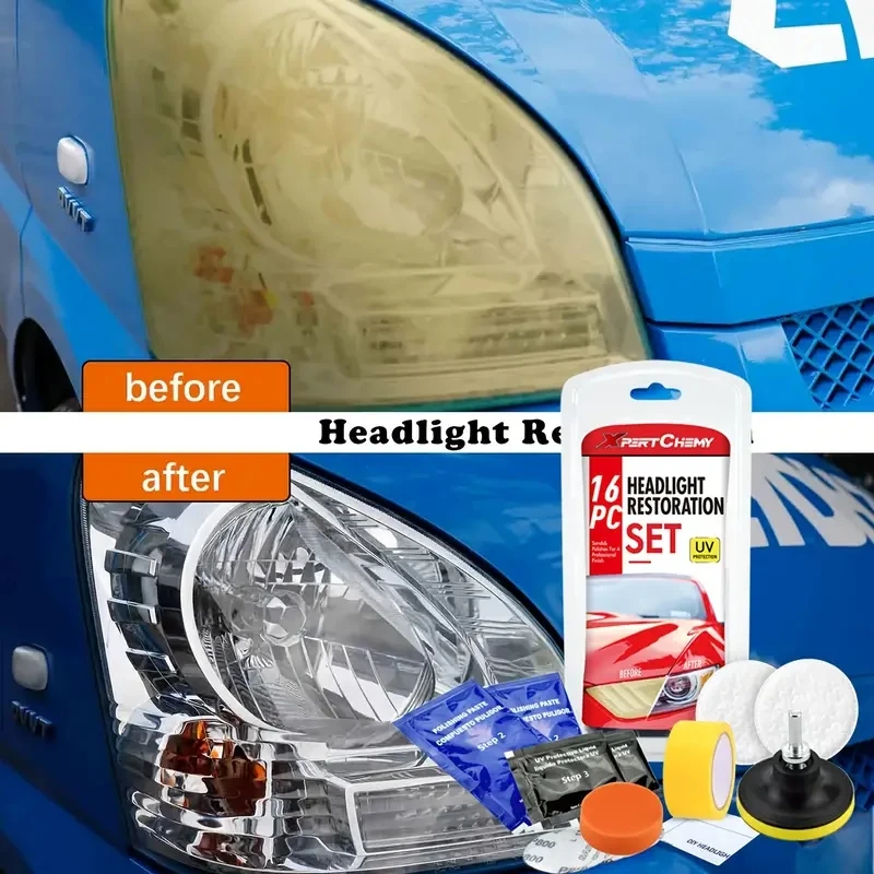 Easy Operation DIY Car Repair Headlight Restoration Cleaning Polishing Kit for Restore Care Sun Damaged Headlights