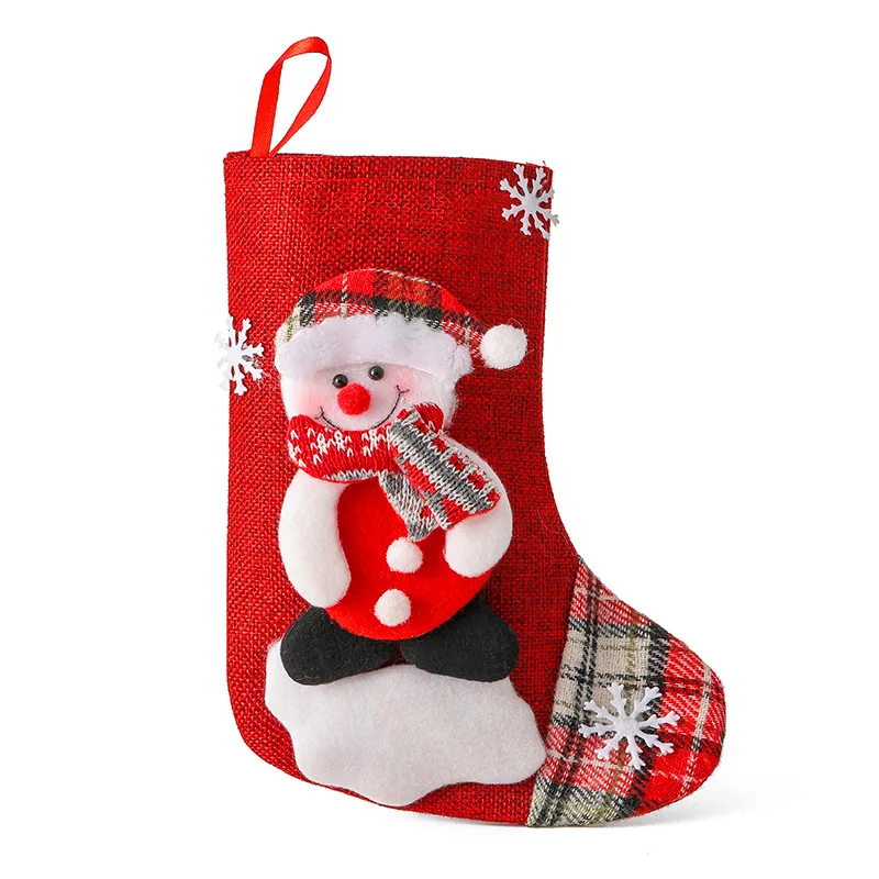 Christmas Candy Gift Socks Large Santa Claus Snowman Christmas Stockings For Sublimation Tree Decorations Christmas Stockings