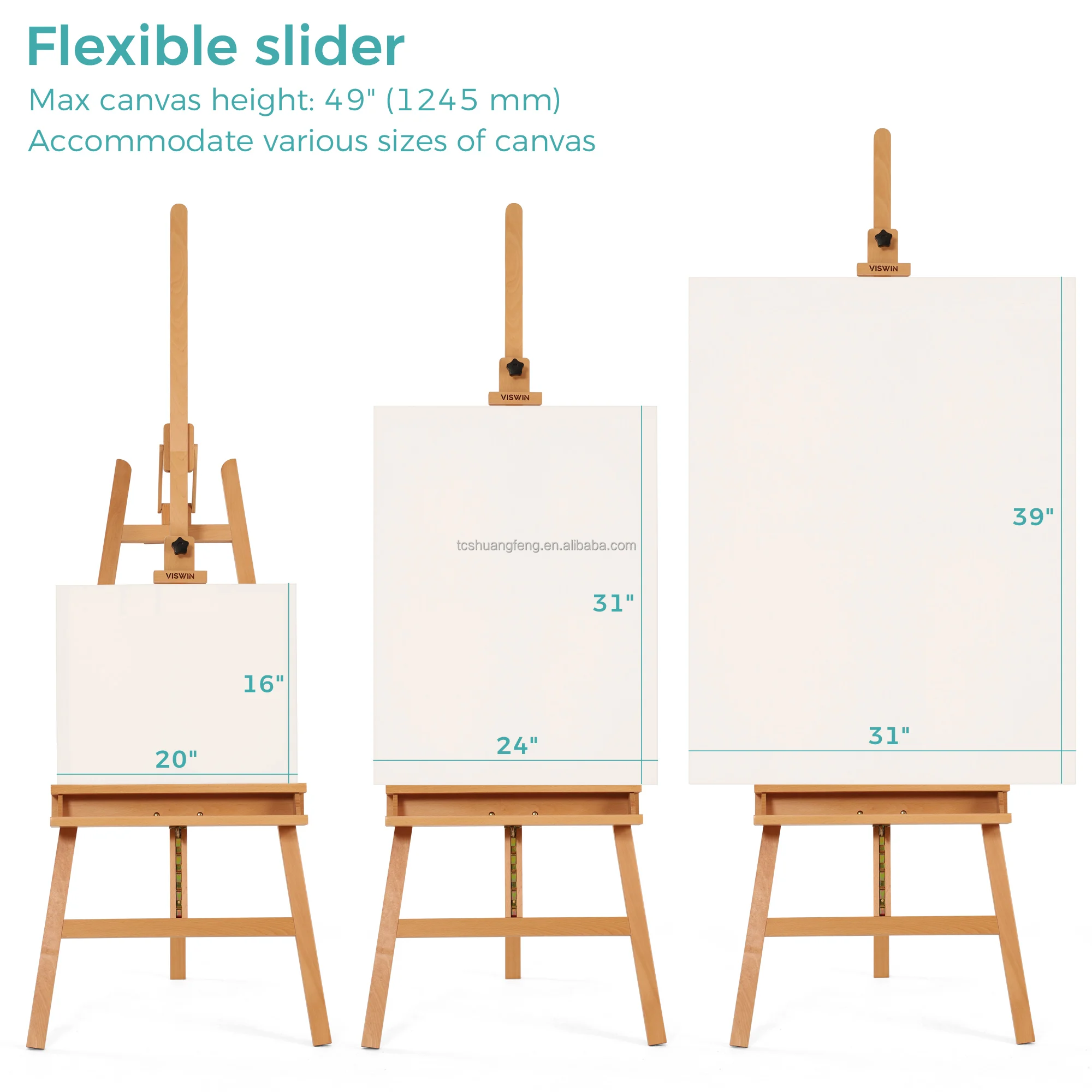 Мольберт для художников большого размера Регулируемый из массива Букового дерева мольберт для художников студийный мольберт для взрослых с держателем для кистей вмещает холст до 48 дюймов