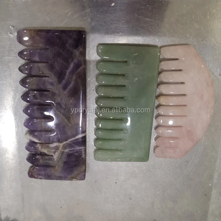 Health Massage Crystal Gemstone Articles Amethyst Crystal Jade Comb Craft
