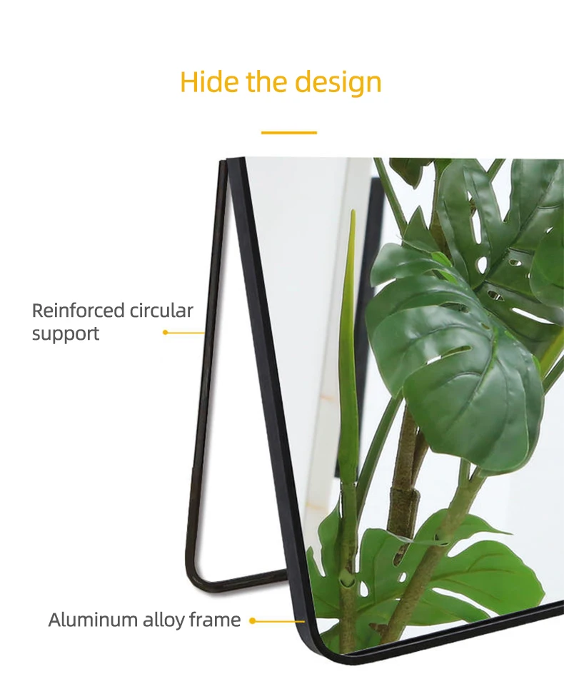 Factory Supply Full body floor to ceiling mirror, mesh red, minimalist girl with rounded corners, household fitting mirror