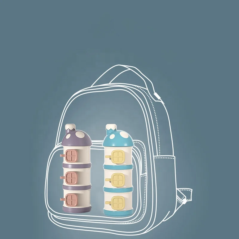 Baohui BBET Portable Infant Baby Toddler 3 Layer Food Snack Milk Powder Holder Pot Formula Storage Transparent