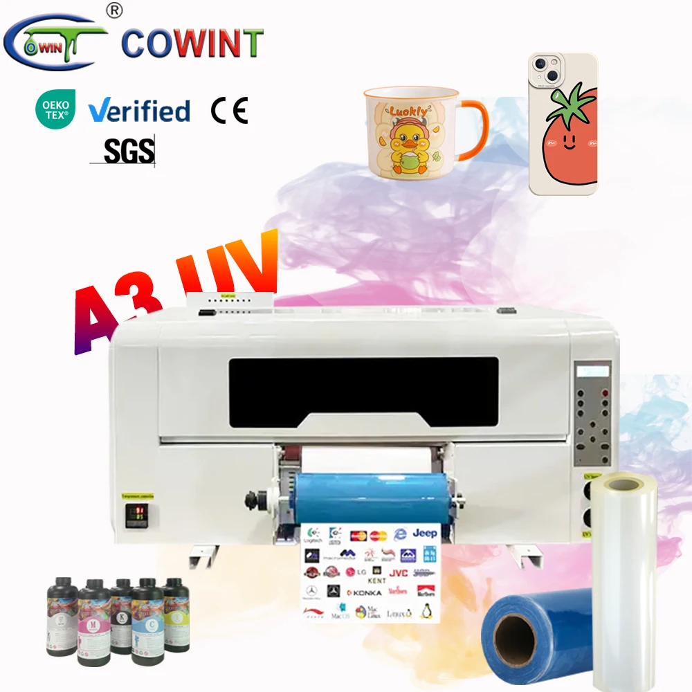 Cowint dtf uv printer manufacturer 30cm 60cm xp600 i3200 small uv printer machine for uv dtf cup wraps