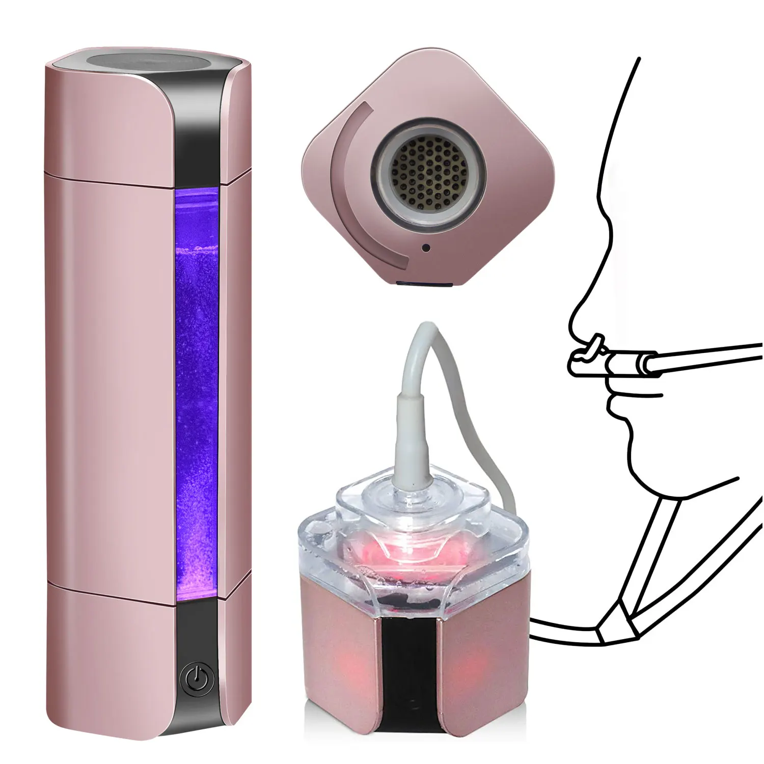 Hydrogen Generator Portable Hydrogen Inhalation Water Bottle