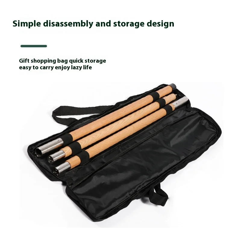 Adjustable soild wood tent poles awning rods camping tarp poles collapsible canopy shelter tent poles