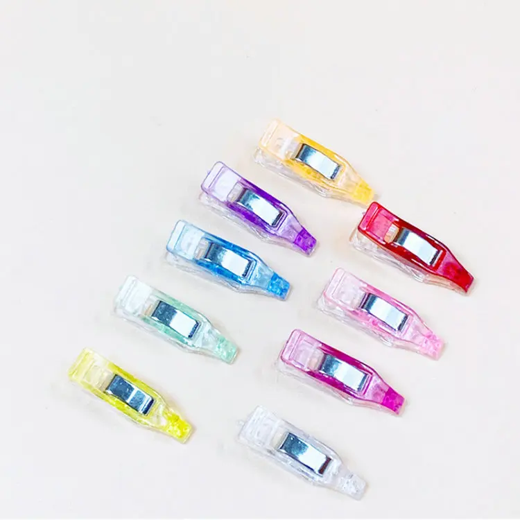 Clear Color Narrow Head Long All Purpose Craft Quilting Sewing Clips for DIY Crafting Blinding Crochet Knitting Clamps