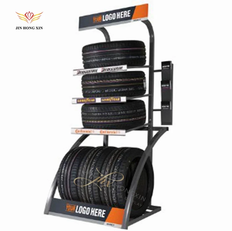 custom 3 tier factory metal motor car tire outlet rim display rack storage wheel hub stand