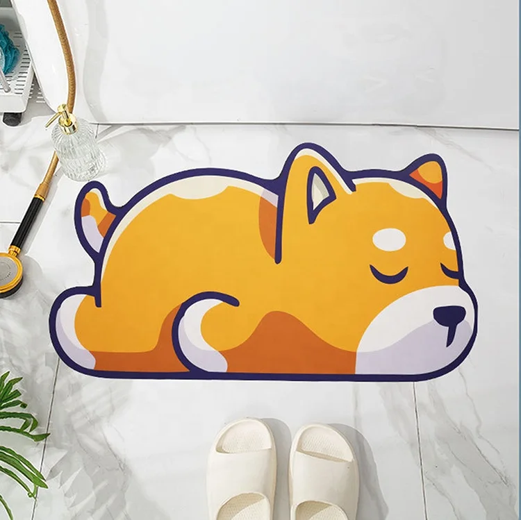 Bath Mat Custom Diatomaceous Earth Shower Mat Non-Slip Super Absorbent Quick Dry Bathroom Floor Mat