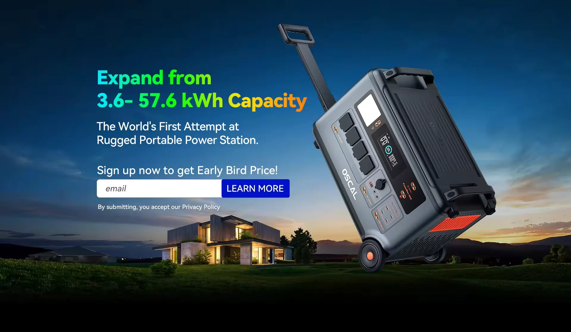 Oscal Portable Power Station Power max 3600 LiFePO4 57600Wh 1600W Solar Panel EU US JP Warehouse Power Station Easy Carry Oscal