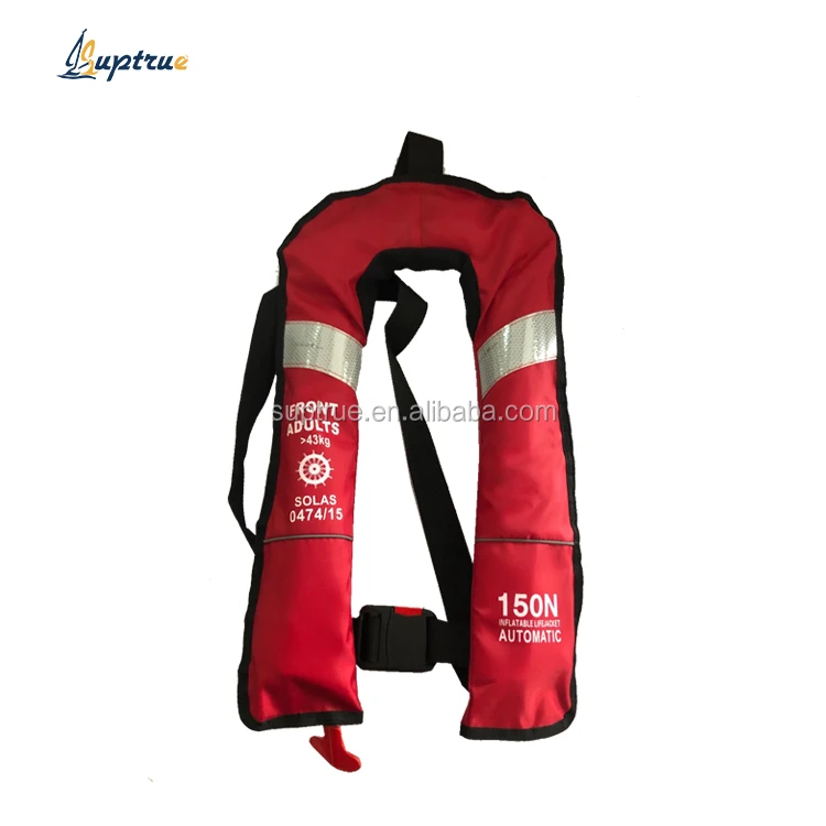 Factory price 150n life saving automatic manual flotation device inflatable bag life jacket with co2 cylinder