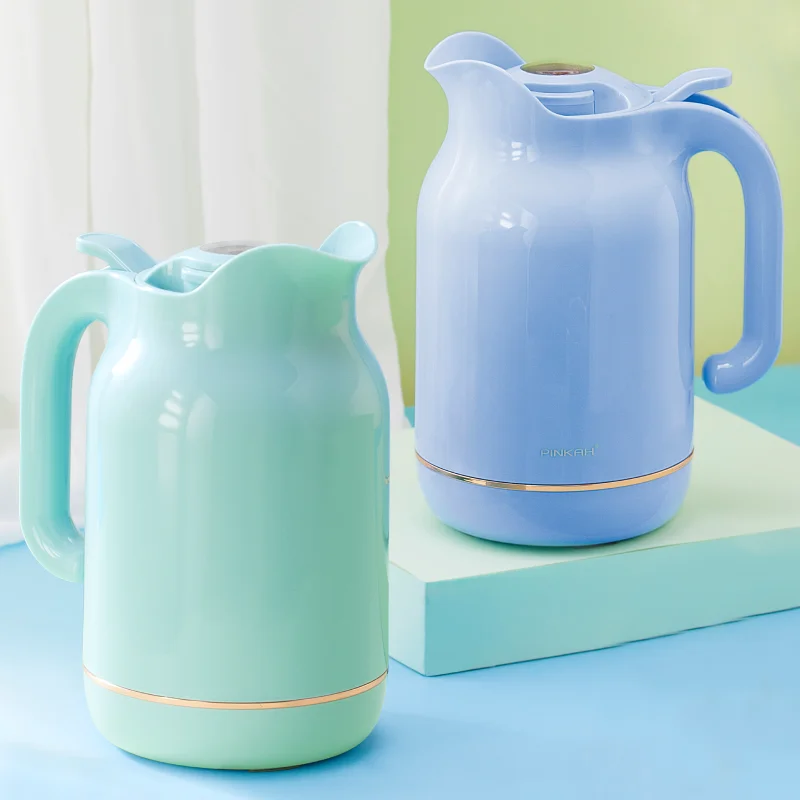 PINKAH 50oz BPA FREE Glass inner Carafe 1500ml Plastic cover double wall Thermos Vacuum insulated Flask