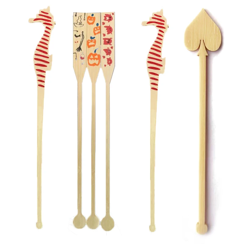 China Specializing production bamboo Stirrers Swizzle sticks Custom logo coffee stirrer
