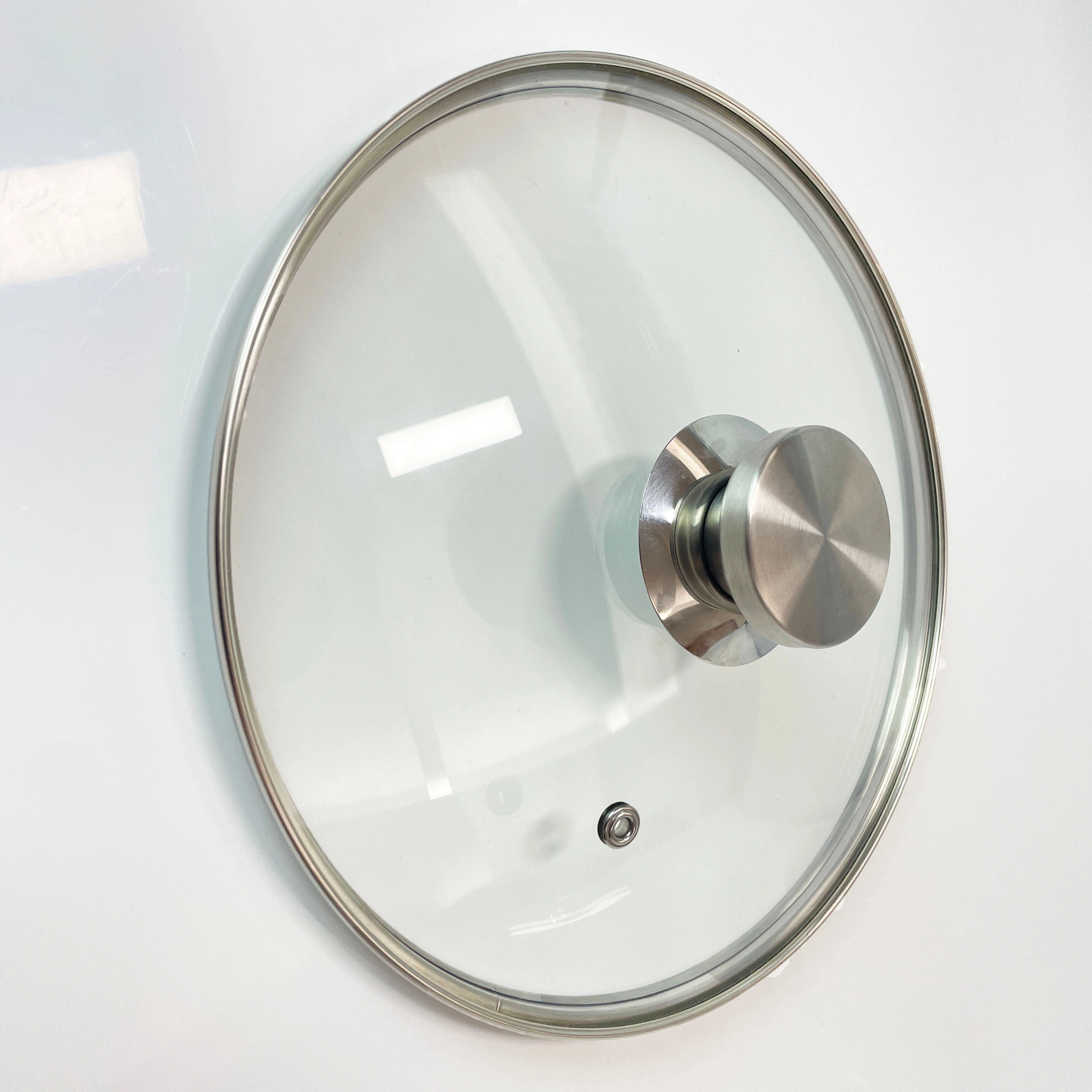 High Temperature Stainless Steel Top Bead Glass Lids round Tempered Explosion-Proof Glass Cover for Kitchen Cookware