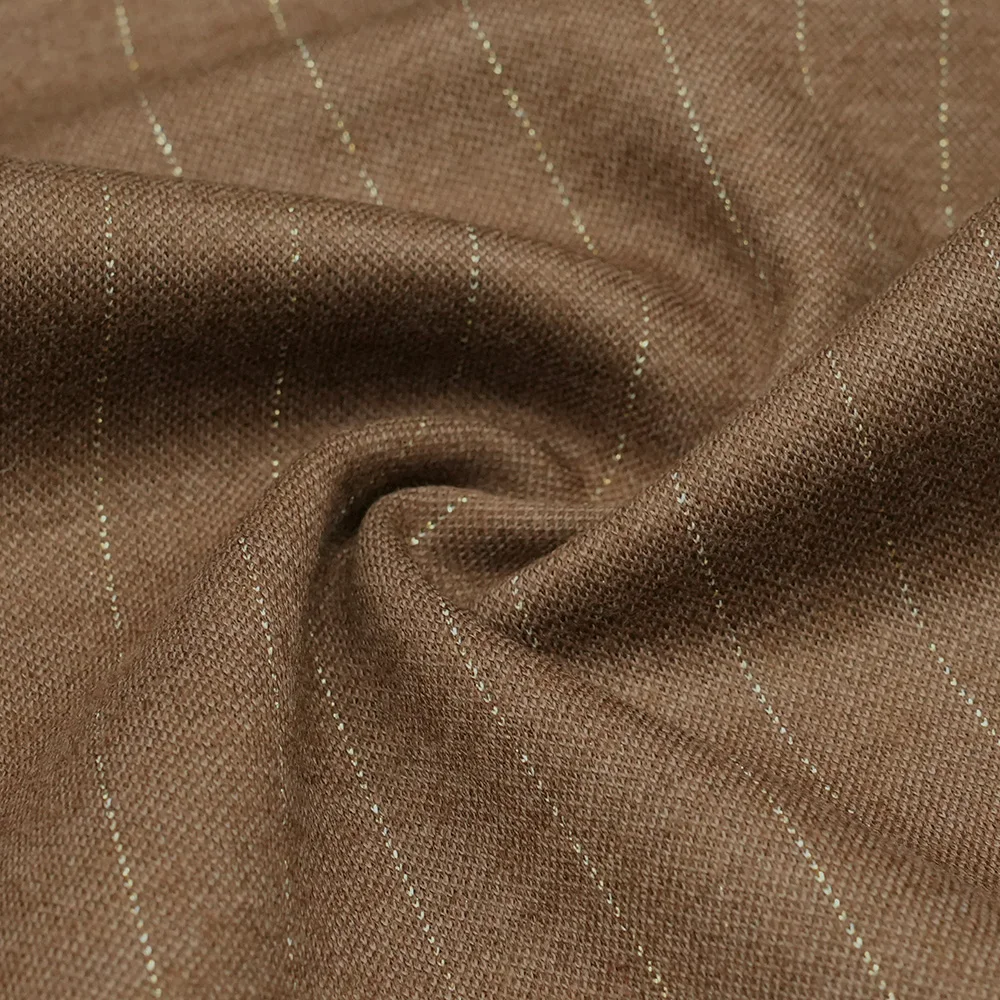 Ультрастильная Смешанная мериносовая шерсть блестящая пряжа жаккардовая полосатая ткань для модной одежды костюм куртка нарукавник