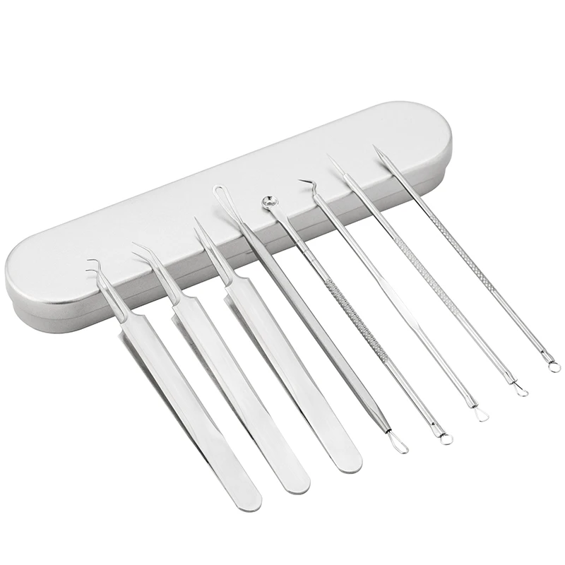 2024 sells acne needle set tweezers stainless steel needle car beauty tools lash fiber tip