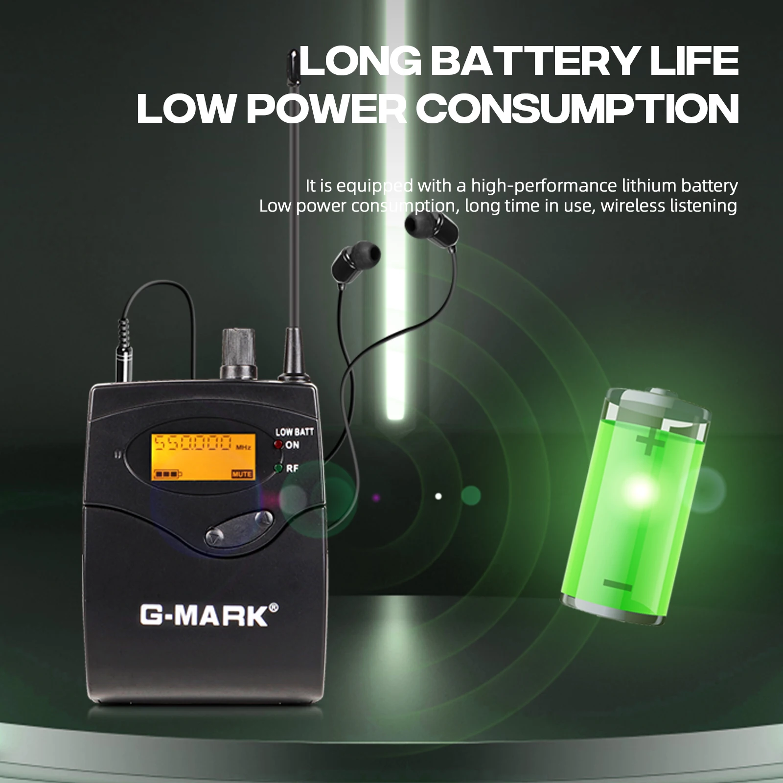 G-MARK G5000IEM изготовленным на заказ логосом Высокое качество Профессиональный двухканальная Беспроводная в ухо монитор системы для