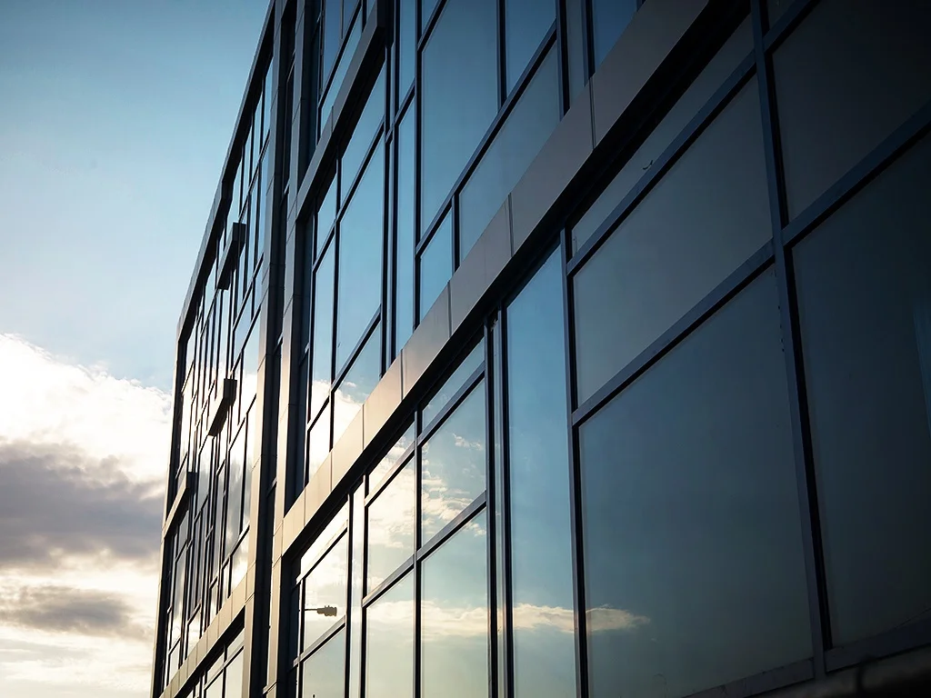 Glass walls windproof hurricane tempered insulated glass curtain wall hidden frame aluminium big glass window for high building