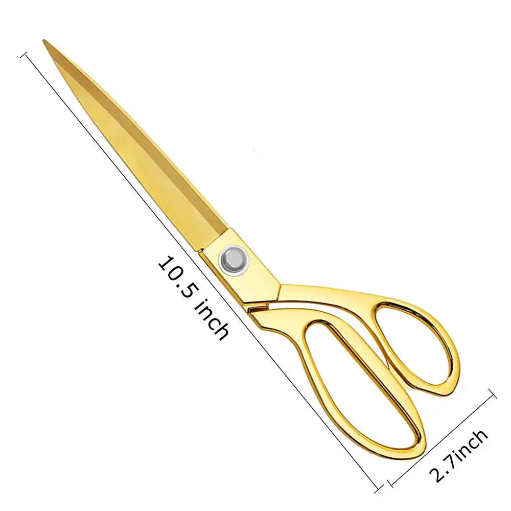 Stainless Steel Tailor Scissors Golden Coating Blade Plating Ciseaux Tijera Garment Shears for Embroidery Sewing Fabric Shears