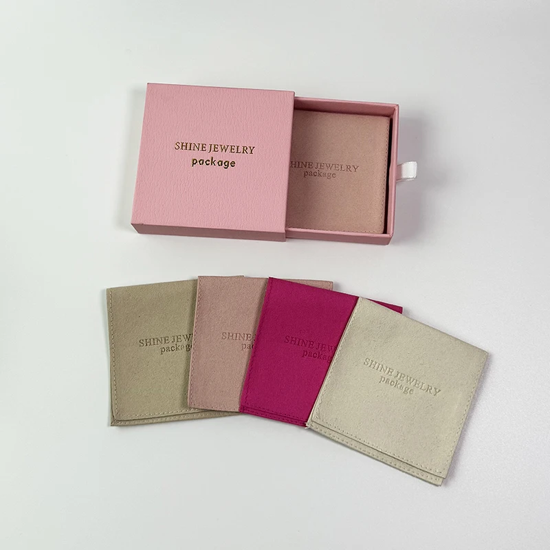 9*9 Necklace Packaging Paper Jewelry Box Velvet Microfiber Envelope Jewelry Bag Pouch Drawer Bracelet Necklace Earring Gift Box