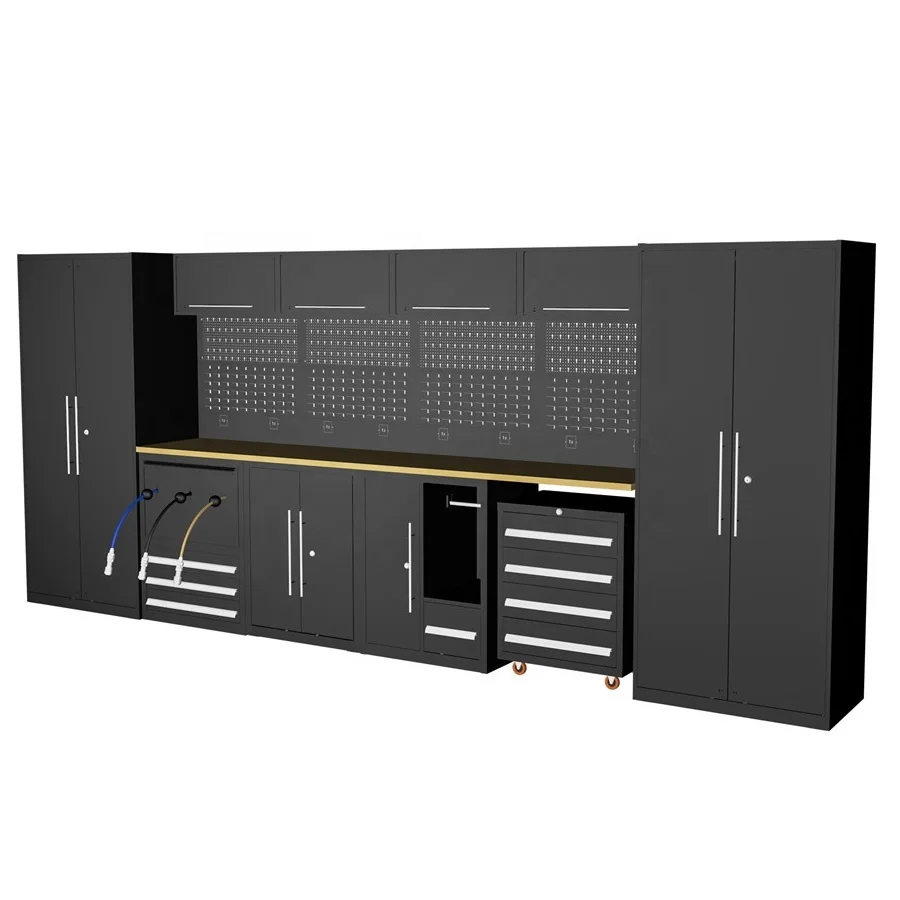 JZD factory heavy duty Steel modular garage storage workbench For Workshop workplace tool box roller cabinet tools