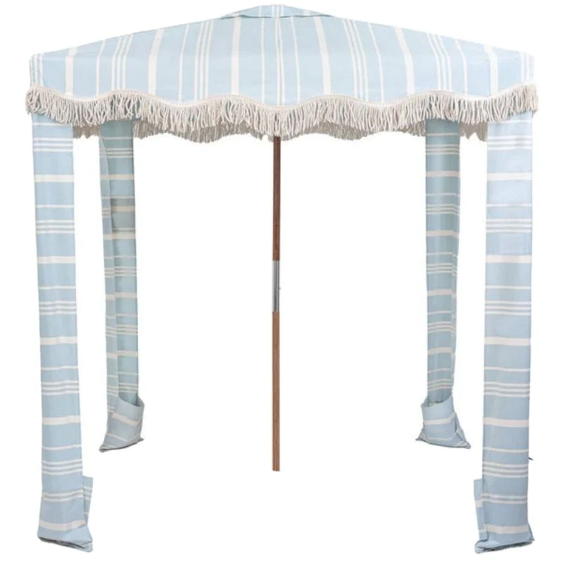 cabana folding umbrella for beach 4 legs logo prints boho wooden sun umbrella beach with tassel outdoor