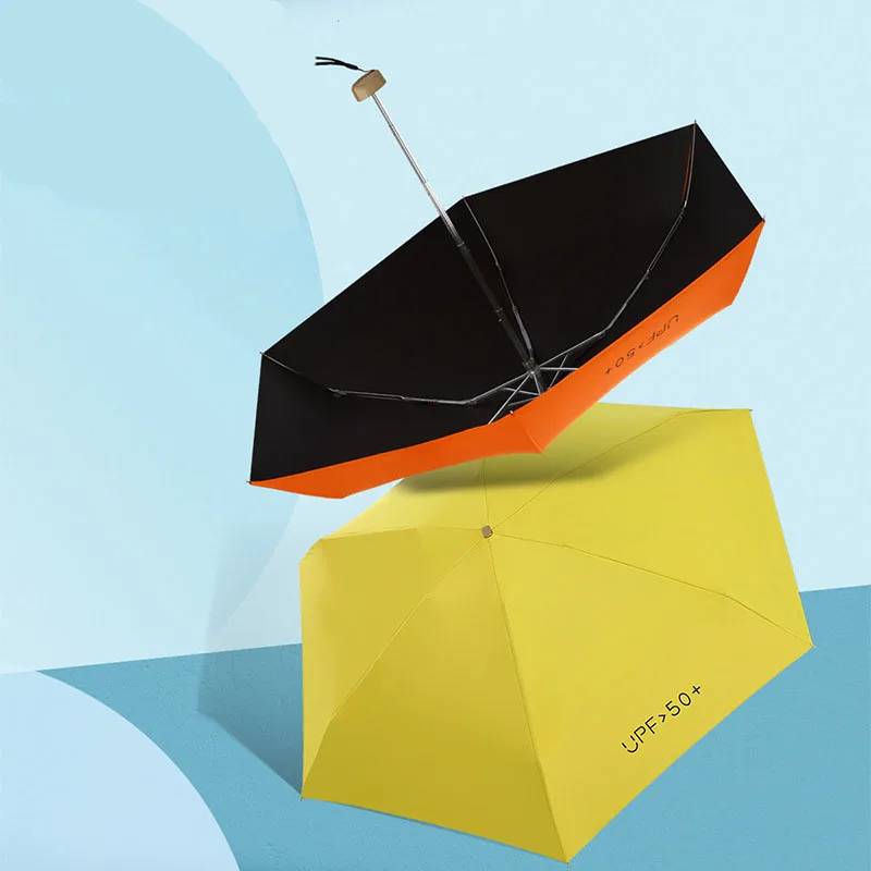 Hot Selling Foldable Women Gift Luxury 5-Folding Flat Handle Windproof Anti UV Mini Umbrella
