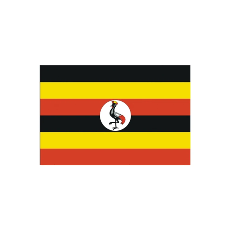 Factory Hot Selling Customized Logo  Uganda Flag Polyester Flag