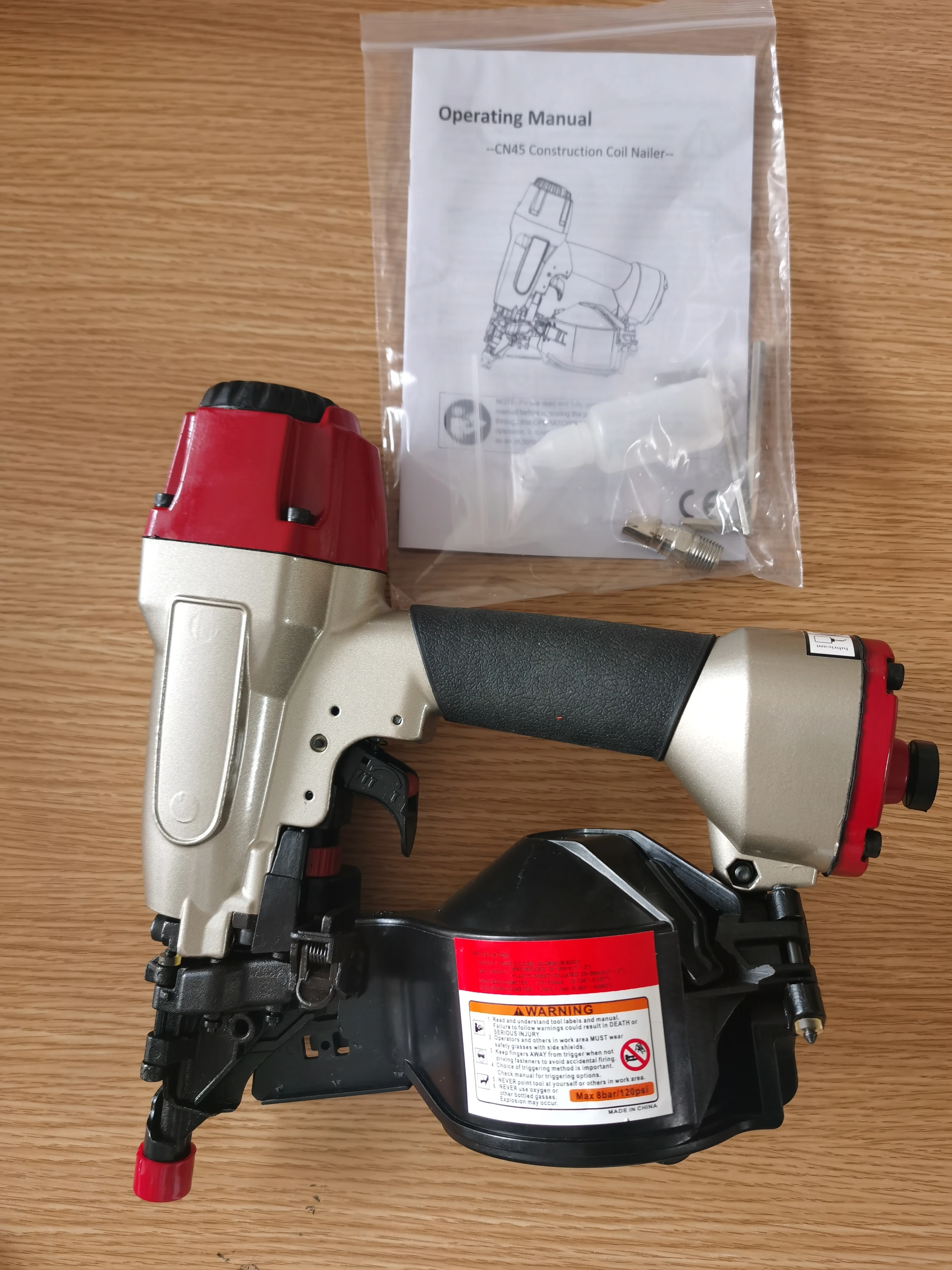 CN45 Industry Air Tool Pneumatic Coil Nailer for Conical Wire Collated Nails
