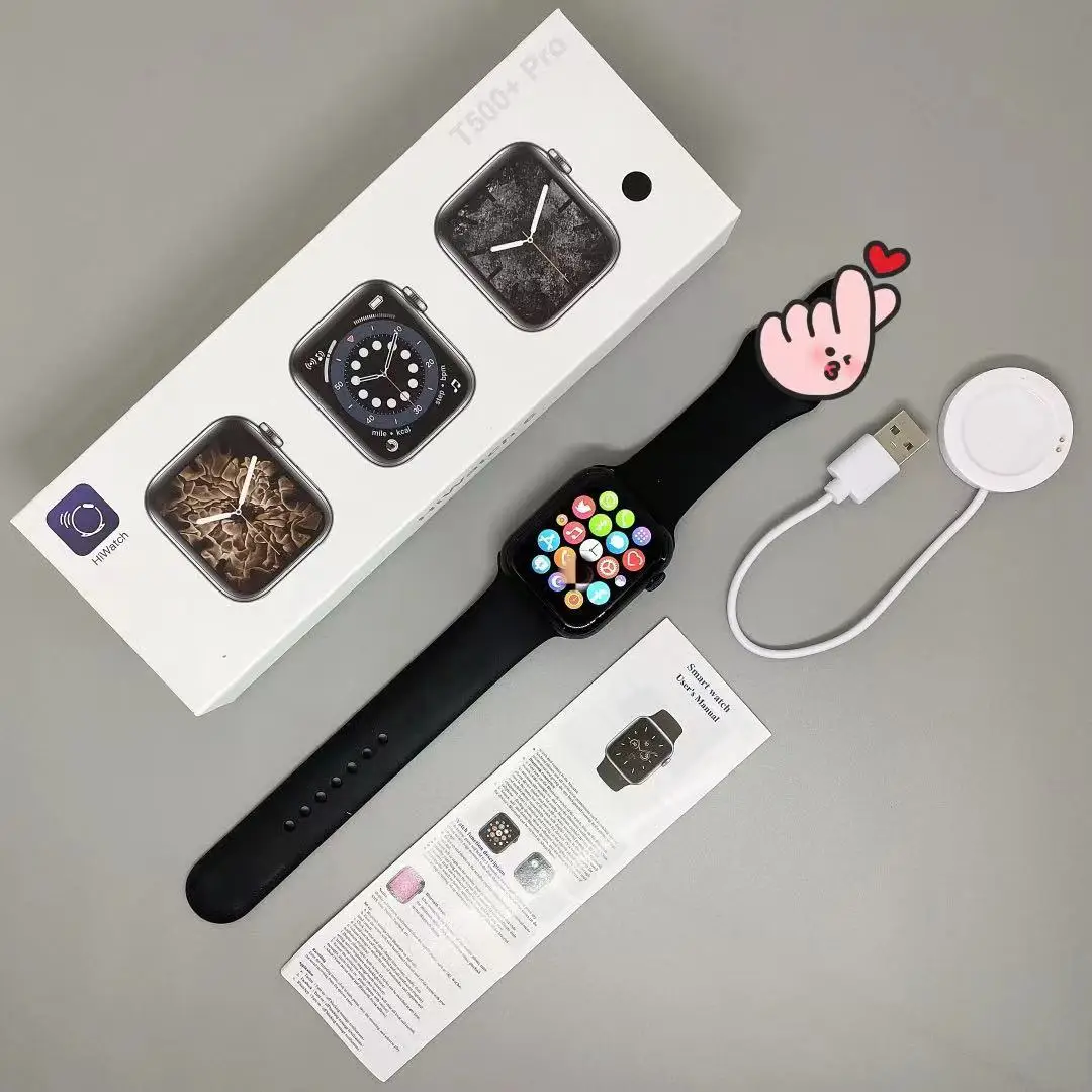 2021 original i6 Smartwatch T500 plus pro 1.75 inch Bigger Screen Rotate Side Button Smart Bracelet with 4 UI Surface