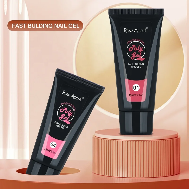 Rose About 15ml Poly new designs for nail art builder gel color  set white