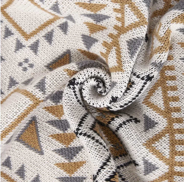 Nordic Style 100% Acrylic  Super Soft Home Decor Throw Blanket For Bed Portable Knitted Blanket