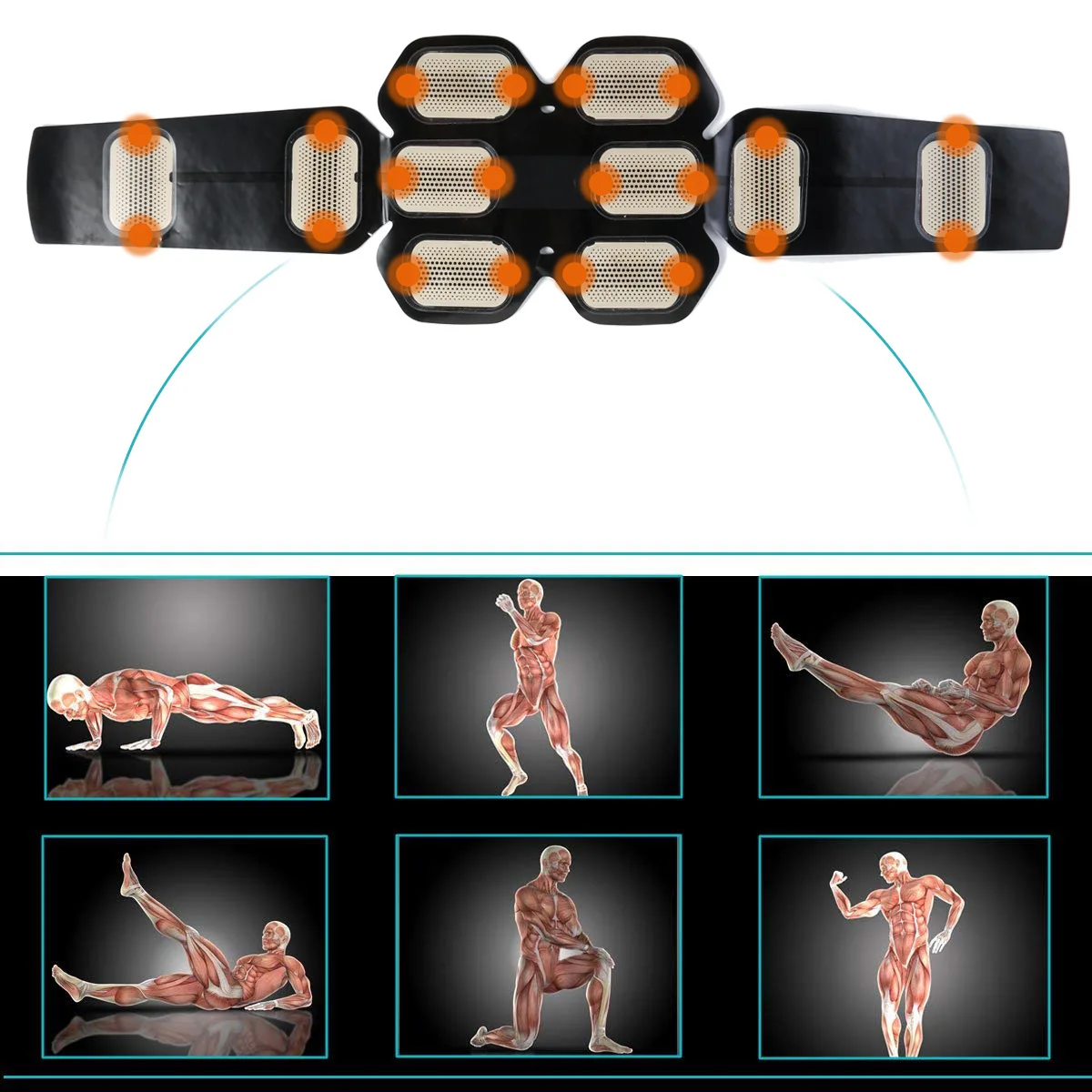 Muscle Trainer Intelligent Abs Stimulator Abdominal Abs Muscle Training Gear Muscle Toner Men Women Fitness Workout Equipment