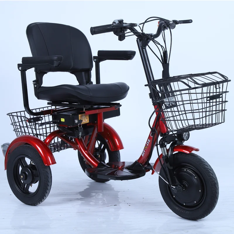 moto tricycle motorized folding adult electric bicycle three wheel electric scooters bike electric tricycle for handicapped