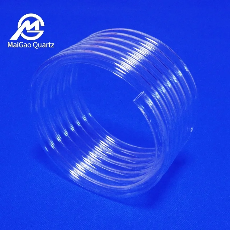 Прозрачная кварцевая стеклянная катушка/Спиральная кварцевая стеклянная трубка для нагрева