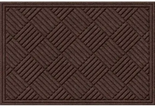 YIJIA embossed  Cross hatch Entrance Door Mat  Chocolate  2-feet by 3-feet