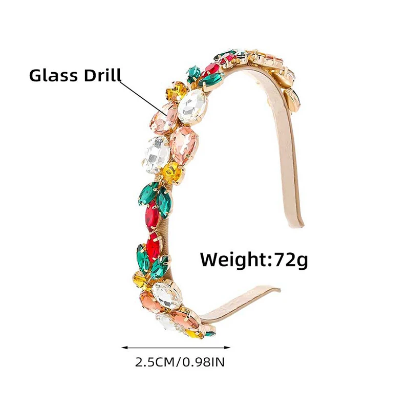 custom shower wash face spa dainty super sparkle velvet fabric pave multi color glass crystal headband for women