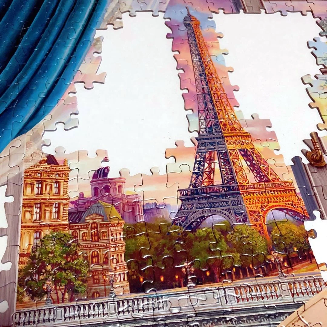 Free Samples Custom OEM Beautiful Artwork Jigsaw Puzzle 1000 piece Cardboard For Adult Puzzle