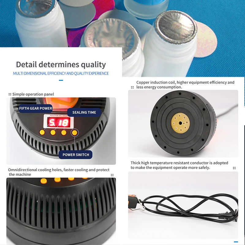 Portable cap sealer machine electromagnetic induction aluminum foil container sealing machine