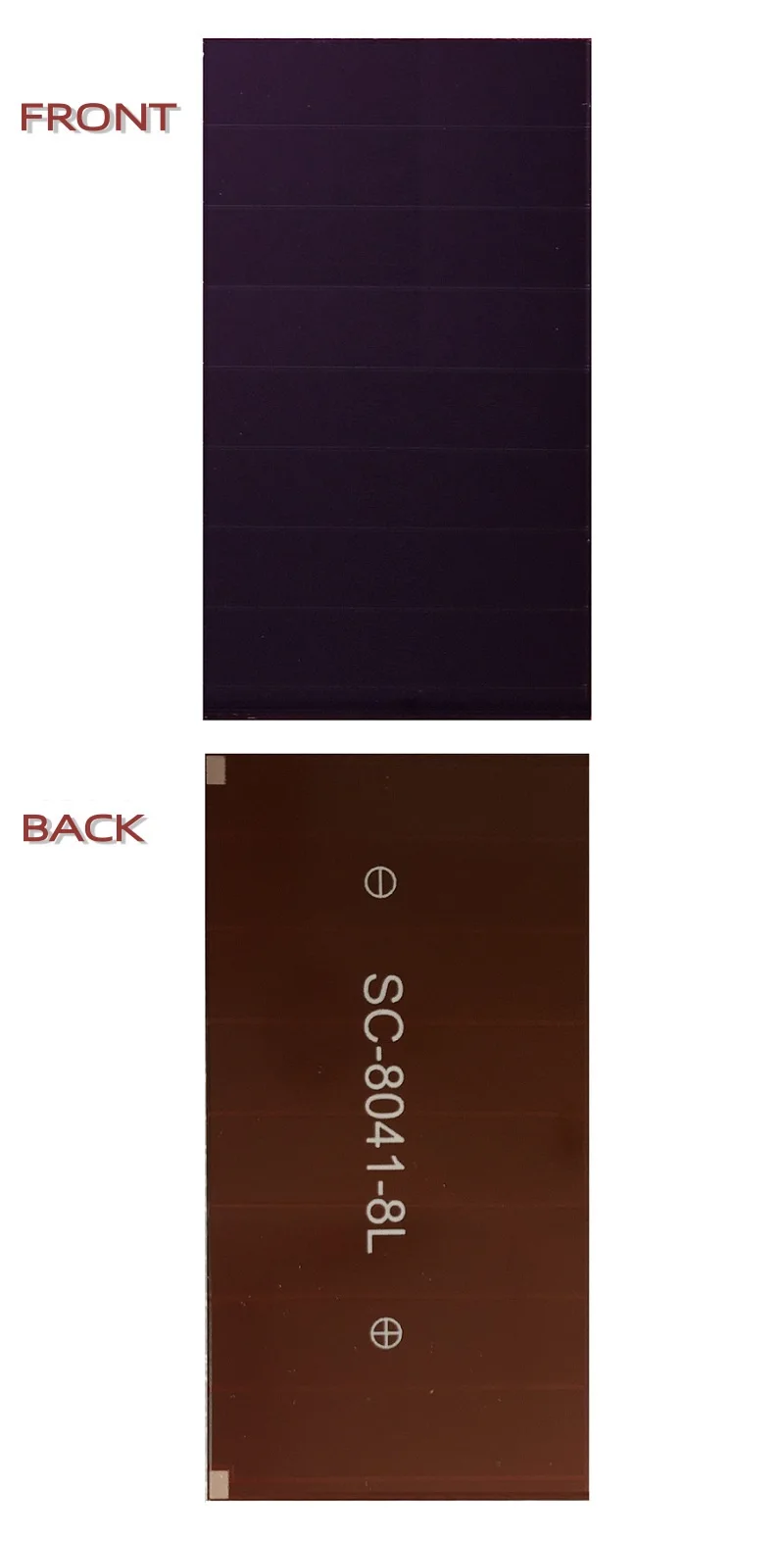80*41mm Amorphous Silicon Solar Cell Low Light 4V Amorphous Indoor Solar Panel Cell For Photovoltaic Light