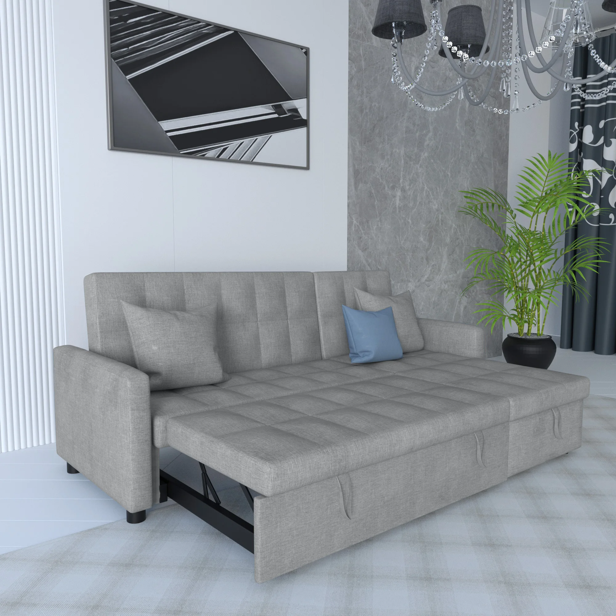 Promotion Chair Bed Sofa Hotel Sleeper Sofa Functional Adjustable Two Seater Sofa Bed