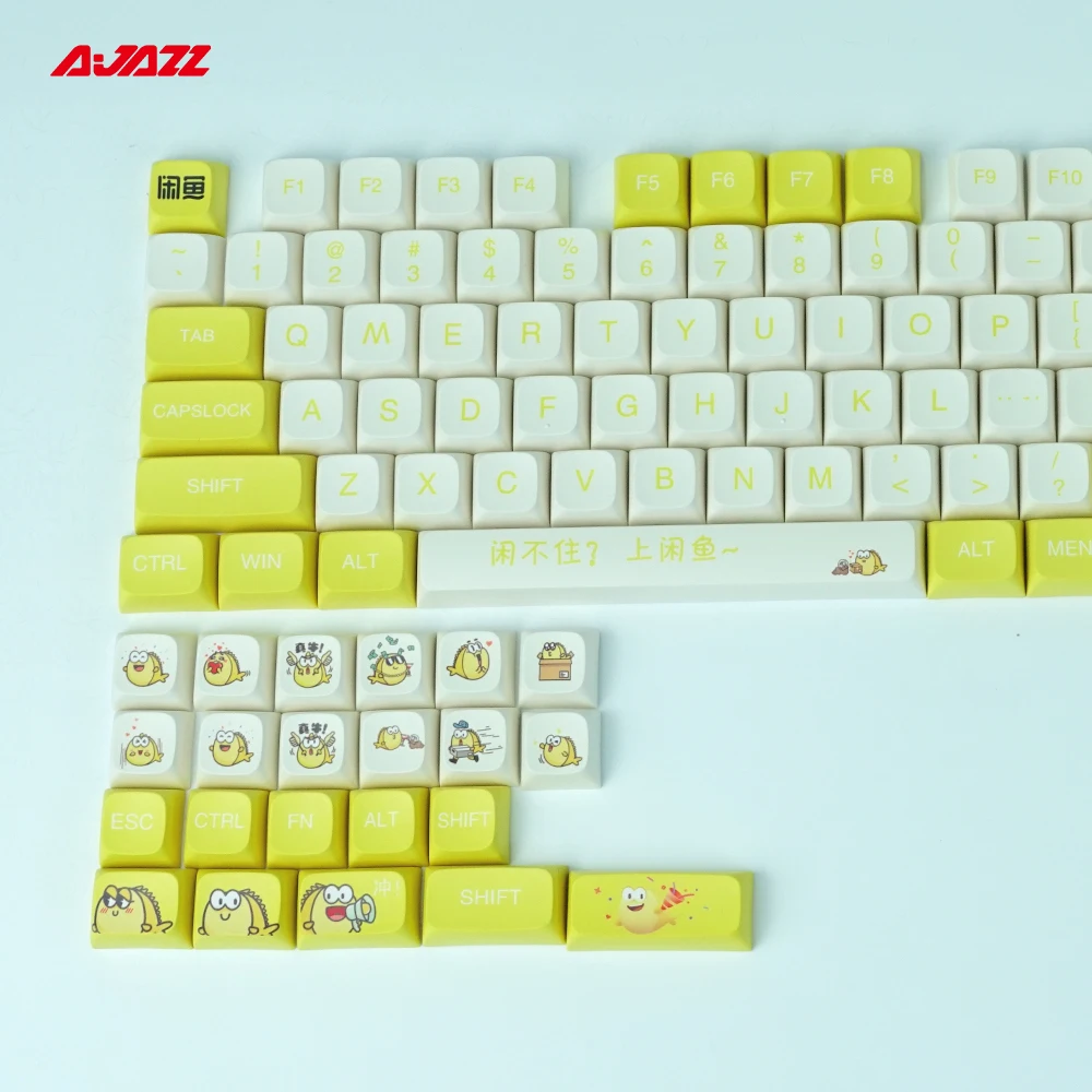 AJAZZ пользовательские колпачки для ключей соленая рыба XDA 127 колпачки из ПБТ материала Ретро стимпанк колпачки для ключей с гальваническим покрытием в стиле ретро круглый набор