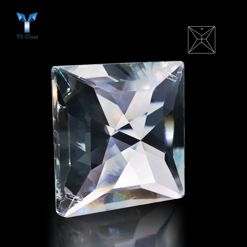 Fancy Clear Square Crystal Prism Pendants Lamp Decoration Crystal Beads Pendants
