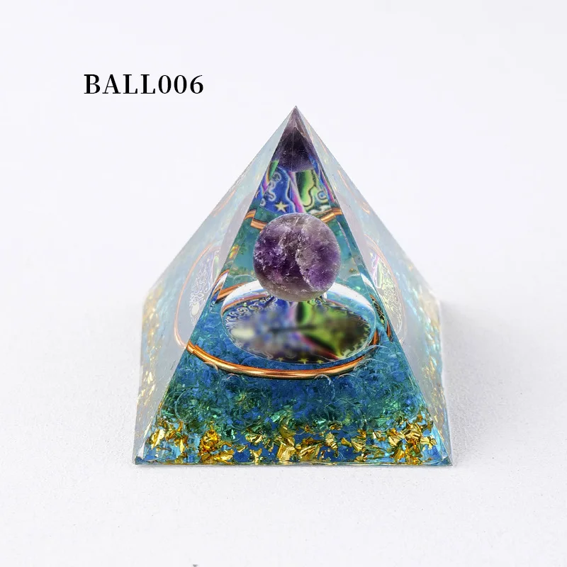 5CM Orgone Pyramid Chakra Symbol Natural Crystal Positive Energy Crystals Resin Pyramid Crafts Office Ornament