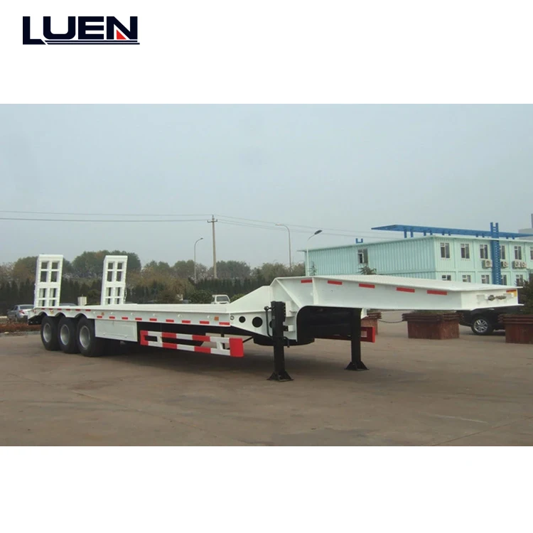LUEN Hot Sale Excavator Transport 3/4axles Lowbed Low bed Semi Truck Trailer